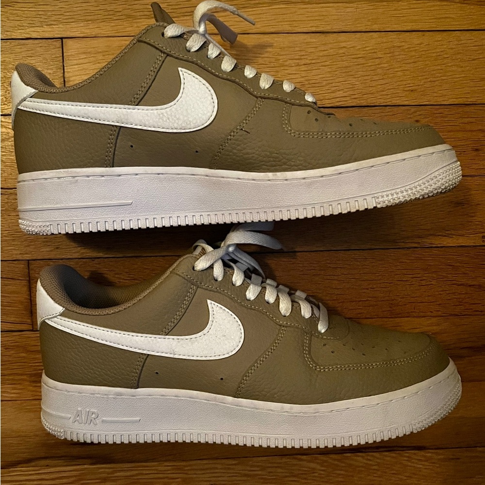 Nike Air Force 1s Sneakers in Brown & White